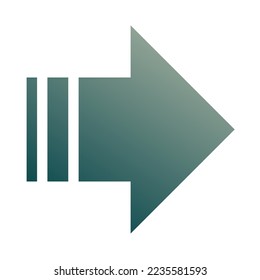 Right Way Arrow Icon Gradient