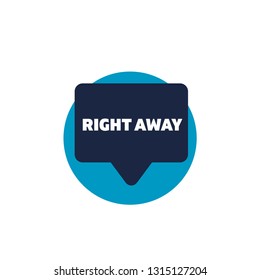 Right way- chat  icon symbol in flat style
