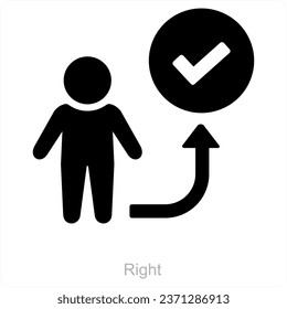 Concepto de icono de la ruta y la ruta correcta