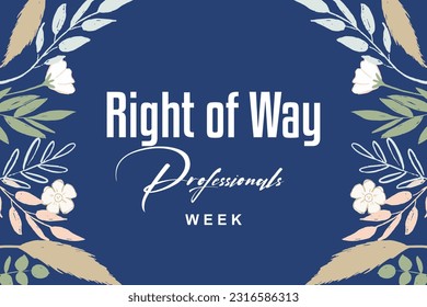 Right of Way Professionals Week, Holiday concept. Template for background, banner, card, poster, t-shirt with text inscription, vector eps 10