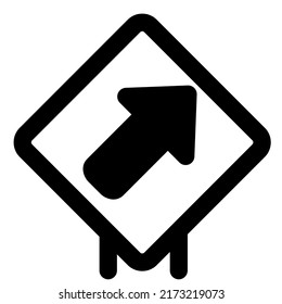 Up right way traffic sign board layout