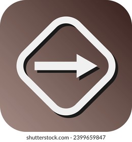Right Way Vector Glyph Gradient Background Icon For Personal And Commercial Use.

