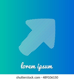 Up Right White stroke fill with blue & green gradient background Icon / Logo Design