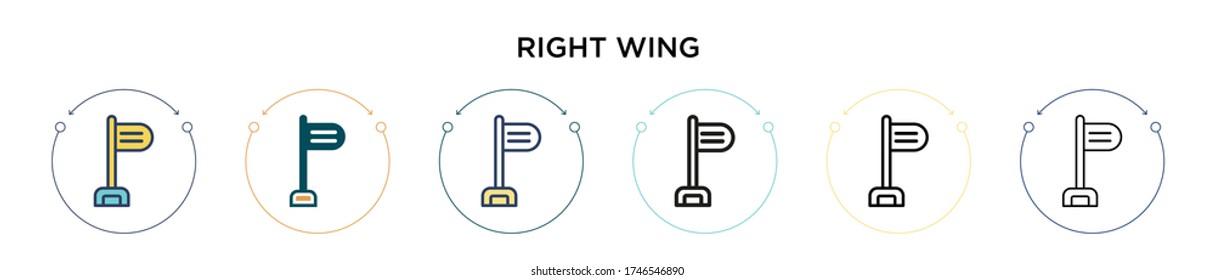 Icono de la derecha en el estilo relleno, delgado, contorno y trazo. Ilustración vectorial de dos iconos de vectores de derecha de color y negro se puede utilizar para móviles, ui, web