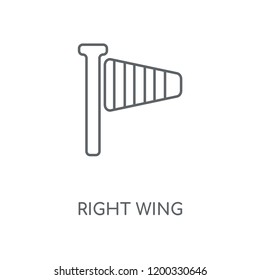 Right Wing linear icon. Right Wing concept stroke symbol design. Thin graphic elements vector illustration, outline pattern on a white background, eps 10.