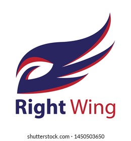 right wing is a simple Icon (Logo), like a symbol of wing with simple colors, suitable for various needs of the logo (icon) of your company or business,