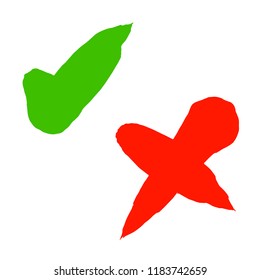 Right and wrong check mark signs