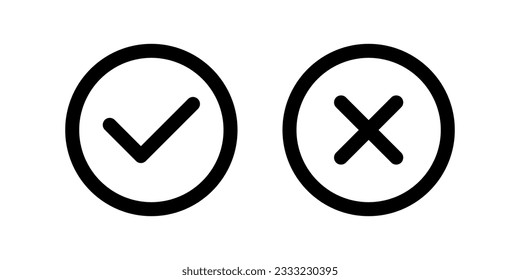 Right Wrong Circular Symbol Icon Vector Illustration
