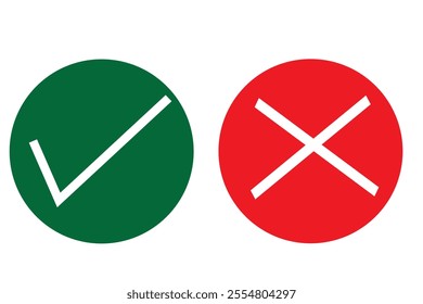 Right Wrong Circular Symbol Icon Vector Illustration