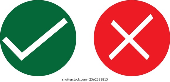 Right Wrong Circular Symbol Icon Vector Illustration