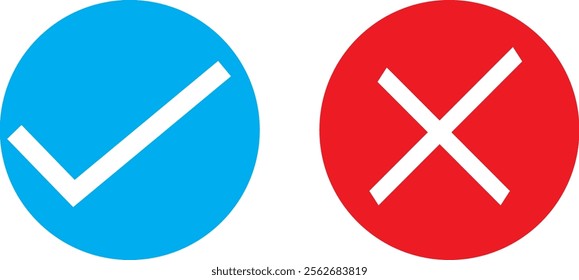 Right Wrong Circular Symbol Icon Vector Illustration