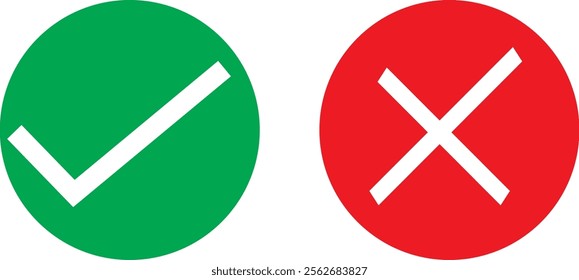 Right Wrong Circular Symbol Icon Vector Illustration