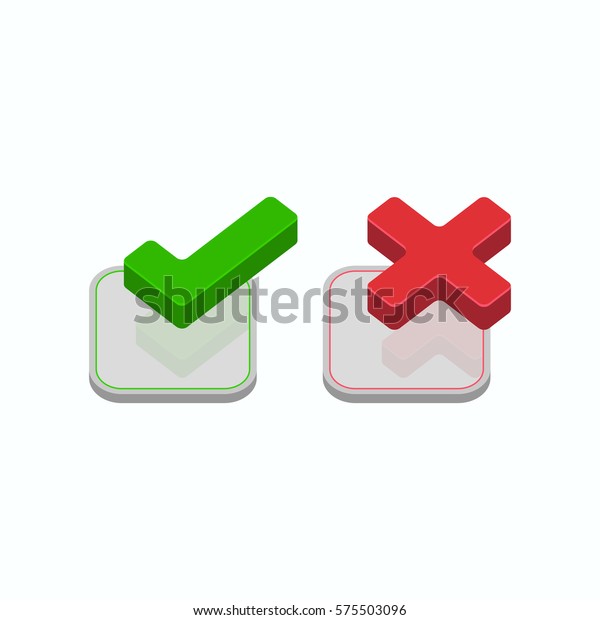 Right Wrong Correct Incorrect Tick Cross Stock Vector (Royalty Free ...