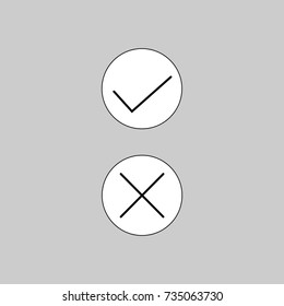 Right and Wrong icon art design