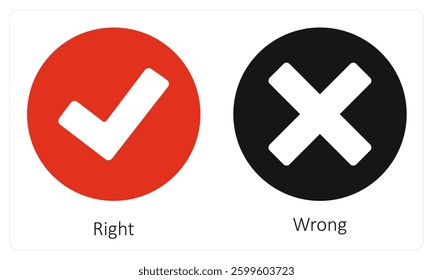 Right and Wrong icon concept