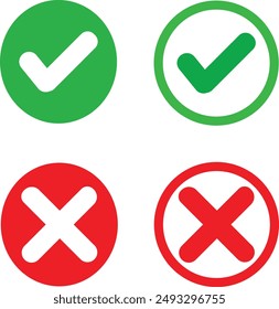 right wrong icon, green and red icon