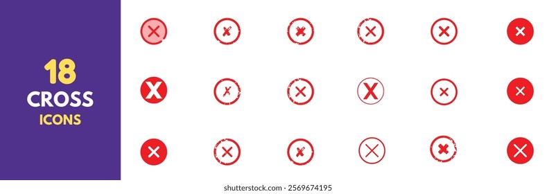 Right or wrong icons. Green tick and red cross checkmarks. Yes or no symbol, approved or rejected icon for user interface. 