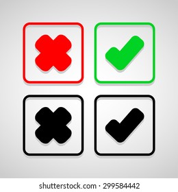 right and wrong icons set great for any use. Vector EPS10.