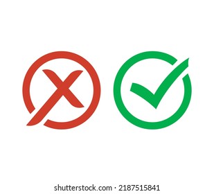  Right And Wrong Mark logo Vector Illustration.