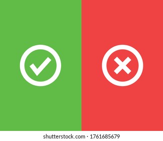 right and wrong mark symbol vector