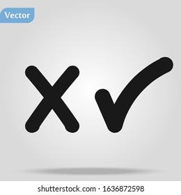 Right And Wrong Mark Vector EPS 10, Great for any use. Cross Check Mark Symbol Icon Vector