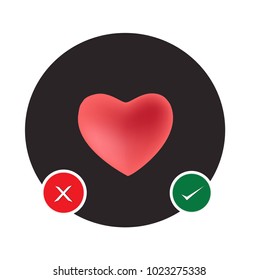 Right or wrong Select by Heart, vector illustration. 