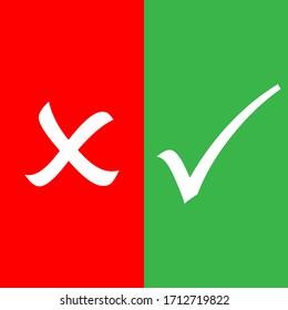 Right And Wrong Sign, Check mark Icons, Tick and Cross