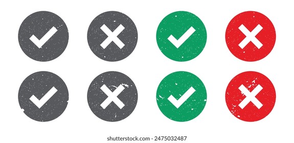 right and wrong symbols Vector illustration white background