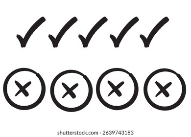 Right or wrong. This symbol set brings clarity to your educational or business design.