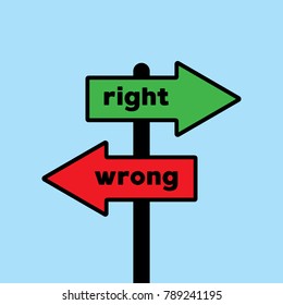 Right Wrong Traffic Signs Opposite Directions : image vectorielle de ...