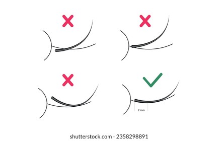 La forma correcta y equivocada de pegar pestañas a latigazos naturales. Guía de extensión de Eyelash