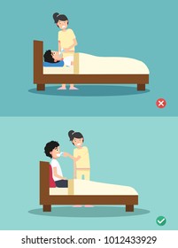 The right and wrong way of getting the patient a drink vector