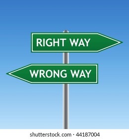 Right Wrong Way Sign Vector Stock Vector (Royalty Free) 44187004 ...