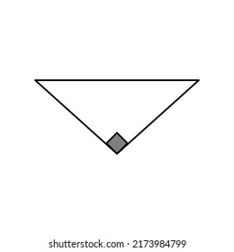Right-angled triangle with black lines on a white background. svg