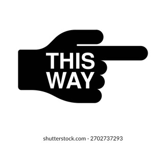 Rechtzeigendes Handsymbol - DIESE RICHTUNG Silhouette