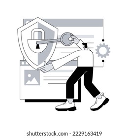 Rights of access abstract concept vector illustration. Personal data, document management system, database protection, erasure right, client protection, access denied, digital abstract metaphor.
