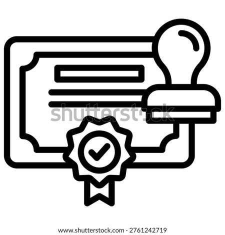 Rights Certificate Icon Element For Design