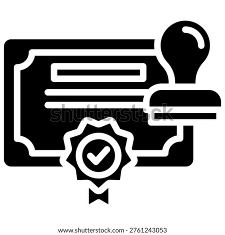 Rights Certificate Icon Element For Design