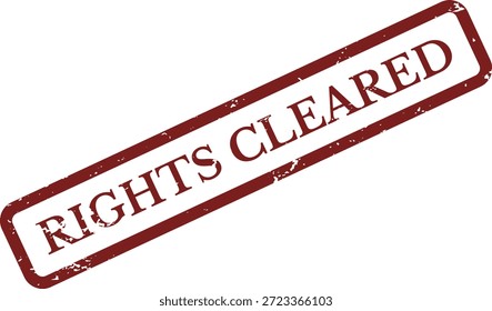 Rights Cleared Rubber Stamp Vector – Red Grunge Copyright Approval Label