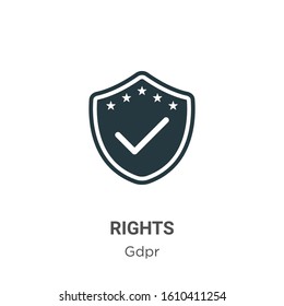 Rights glyph icon vector on white background. Flat vector rights icon symbol sign from modern gdpr collection for mobile concept and web apps design.