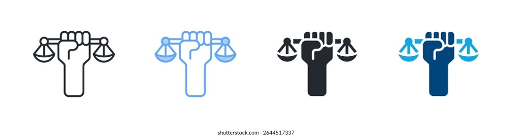 Rights Icon Set Multiple Style. Designed In Outline, Blue, Glyph, Dual Tone