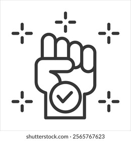 Rights Icon Vector Illustration Outline Style