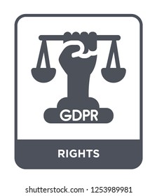 rights icon vector on white background, rights trendy filled icons from Gdpr collection, rights simple element illustration