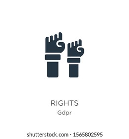 Rights icon vector. Trendy flat rights icon from gdpr collection isolated on white background. Vector illustration can be used for web and mobile graphic design, logo, eps10