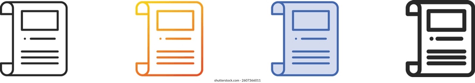 rights icon.Thin Linear, Gradient, Blue Stroke and bold Style Design Isolated On White Background