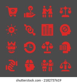 rights web icons. Solidarity and Freedom, Balance and Balance symbol, vector signs