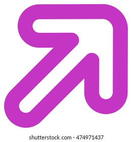Right-Up Arrow vector icon. Style is linear flat icon symbol, violet color, white background.