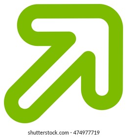 Right-Up Arrow vector icon. Style is stroke flat icon symbol, eco green color, white background.