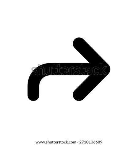 Rightward Arrow with a Retro Curve A Simple Graphic Design Element for Wayfinding and Navigation