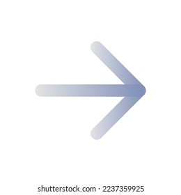 Rightwards arrow flat gradient color ui icon. Pressing right. Setting menu. Navigation control. Simple filled pictogram. GUI, UX design for mobile application. Vector isolated RGB illustration